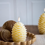 6 Ivory Led Pinecone Candle