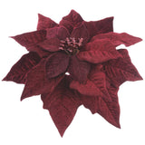 10velvet Poinsettia With Clip