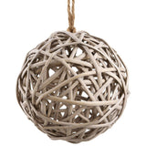 5wicker Ball Ornament Be/br