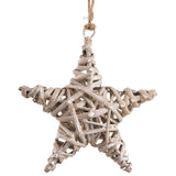 6wicker Star Ornament Be/br