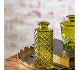*inner* 5 Olive Green Diamond Pattern Bud Vase