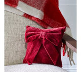 10 X 10 Red Velvet Bow Pillow