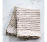*inner* S/2 Beige Stripe/waffle Towels