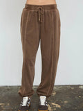 Drawstring Front Seam Elastic Cuff Lounge Pants