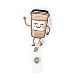 Coffee 360-degree Rotating Retractable Reel Badge Holder