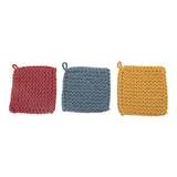 8 Sq Hand Crocheted Cotton Pot Holder, 3 Colorstrf-ccoi6.75