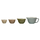 Set of 4 Stoneware Batter Bowl Measuring Cups