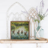 Spring Ducks In Pond