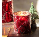 5 Red Check Candle Holder