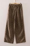 Leopard Printed Cotton Twill Tape Detail Pants