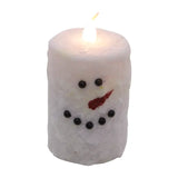 Medium White Snowman Led Pillar - Ts