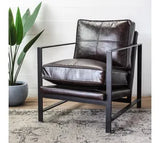 32 Leather/metal Arm Chair