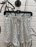 Drawstring Floral Knit Shorts
