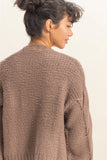 Taupe Cable Knit Cardigan