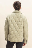 Sage Quilted 1/2 Zip High Neck Pullover