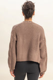 Taupe Cable Knit Cardigan