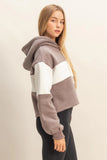 Walnut Colorblock Cropped Hoodie