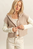 Sand Contrast Sweater Cardigan