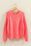 Pink Raglan Crew Sweater