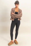 Taupe Cable Knit Cardigan
