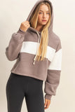 Walnut Colorblock Cropped Hoodie