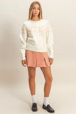Cream Button Front Fair Isle Cardigan