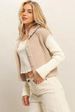 Sand Contrast Sweater Cardigan