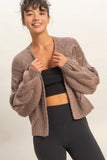 Taupe Cable Knit Cardigan