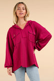 CURVY MAGENTA OVERSIZED HOODIE