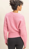 Pink Ribbed Crew Sweater